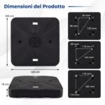 Costway Base per ombrellone da esterno con ruote 210 kg supporto pesante, Base quadrata riempibile con acqua e sabbia per giardino Nero - immagine 3