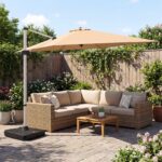 Costway Base per ombrellone da esterno con ruote 210 kg supporto pesante, Base quadrata riempibile con acqua e sabbia per giardino Nero - immagine 2
