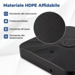 Costway Base per ombrellone da esterno con ruote 210 kg supporto pesante, Base quadrata riempibile con acqua e sabbia per giardino Nero - immagine 8