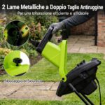 Costway Biotrituratore elettrico 2500 w cippatore trita legno per rami e arbusti 45 mm, Trinciatrice da giardino a rullo Verde - immagine 10