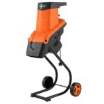 Costway Biotrituratore elettrico 2500 w cippatore trita legno per rami e arbusti 45 mm, Trinciatrice da giardino a rullo Arancione - immagine 2