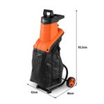 Costway Biotrituratore elettrico 2500 w cippatore trita legno per rami e arbusti 45 mm, Trinciatrice da giardino a rullo Arancione - immagine 3