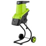 Costway Biotrituratore elettrico 2500 w cippatore trita legno per rami e arbusti 45 mm, Trinciatrice da giardino a rullo Verde - immagine 3