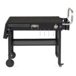 Costway Carrello barbecue pieghevole 4 ruote con portaspezie e magnete, Tavolo da griglia per giardino con apribottiglie e ganci - immagine 5