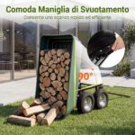Costway Carrello da giardino 125 l con vasca ribaltabile manico regolabile e ruote pneumatiche, Carrello a mano in metallo portata 410 kg - immagine 10