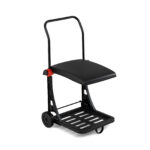 Costway Carrello portasacco immondizia da giardino con ruote coperchio, Carriola per foglie rifiuti raccolta differenziata Nero