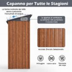 Costway Casetta da giardino con design a tetto inclinato venti d'aria, Capanno da esterno 150x90,5x185cm Naturale - immagine 4