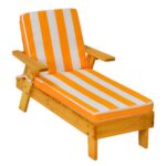 Costway Chaise longue da esterno con parasole rimovibile per bambini, Sedia portatile di legno per esterno 2 Pezzi - immagine 8