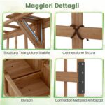 Costway Contenitore per piante in legno con traliccio e fori di drenaggio, Letto da giardino elevato per piante rampicanti e fiori 180 cm Marrone - immagine 10