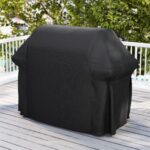 Costway Copertura per barbecue da esterno tessuto oxford impermeabile e maniglie,Telo copri barbecue anti pioggia polvere sole neve Nero - immagine 3