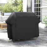 Costway Copertura per barbecue da esterno tessuto oxford impermeabile e maniglie,Telo copri barbecue anti pioggia polvere sole neve Nero - immagine 5