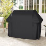 Costway Copertura per barbecue da esterno tessuto oxford impermeabile e maniglie,Telo copri barbecue anti pioggia polvere sole Nero - immagine 2