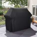 Costway Copertura per barbecue da esterno tessuto oxford impermeabile e maniglie,Telo copri barbecue anti pioggia polvere sole Nero - immagine 3