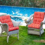 Costway Cuscino per sedia alta materiale in poliestere traspirante, Cuscini per sedia da patio con cinturini antiscivolo Rosso - immagine 4
