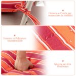 Costway Cuscino per sedia alta materiale in poliestere traspirante, Cuscini per sedia da patio con cinturini antiscivolo Rosso - immagine 8