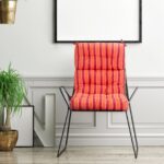 Costway Cuscino per sedia alta materiale in poliestere traspirante, Cuscini per sedia da patio con cinturini antiscivolo Rosso - immagine 3