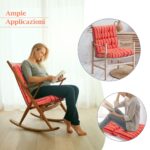 Costway Cuscino per sedia alta materiale in poliestere traspirante, Cuscini per sedia da patio con cinturini antiscivolo Rosso - immagine 9