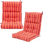 Costway Cuscino per sedia alta materiale in poliestere traspirante, Cuscini per sedia da patio con cinturini antiscivolo Rosso - immagine 5