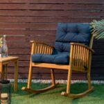 Costway Cuscino per sedia alta materiale in poliestere traspirante, Cuscini per sedia da patio con cinturini antiscivolo Blu scuro - immagine 2