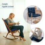 Costway Cuscino per sedia alta materiale in poliestere traspirante, Cuscini per sedia da patio con cinturini antiscivolo Blu scuro - immagine 9