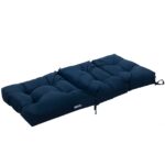 Costway Cuscino per sedia alta materiale in poliestere traspirante, Cuscini per sedia da patio con cinturini antiscivolo Blu scuro - immagine 6