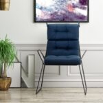 Costway Cuscino per sedia alta materiale in poliestere traspirante, Cuscini per sedia da patio con cinturini antiscivolo Blu scuro - immagine 3