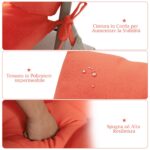 Costway Cuscino per sedia alta materiale in poliestere traspirante, Cuscini per sedia da patio con cinturini antiscivolo Arancione - immagine 8