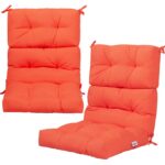 Costway Cuscino per sedia alta materiale in poliestere traspirante, Cuscini per sedia da patio con cinturini antiscivolo Arancione - immagine 5
