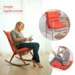 Costway Cuscino per sedia alta materiale in poliestere traspirante, Cuscini per sedia da patio con cinturini antiscivolo Arancione - immagine 9