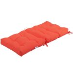 Costway Cuscino per sedia alta materiale in poliestere traspirante, Cuscini per sedia da patio con cinturini antiscivolo Arancione - immagine 6