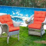 Costway Cuscino per sedia alta materiale in poliestere traspirante, Cuscini per sedia da patio con cinturini antiscivolo Arancione - immagine 4