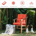 Costway Cuscino per sedia alta materiale in poliestere traspirante, Cuscini per sedia da patio con cinturini antiscivolo Arancione - immagine 11