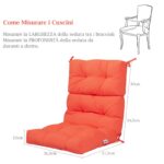 Costway Cuscino per sedia alta materiale in poliestere traspirante, Cuscini per sedia da patio con cinturini antiscivolo Arancione - immagine 7