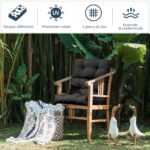 Costway Cuscino per sedia alta materiale in poliestere traspirante, Cuscini per sedia da patio con cinturini antiscivolo Nero - immagine 11