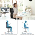 Costway Cuscino per sedia alta materiale in poliestere traspirante, Cuscini per sedia da patio con cinturini antiscivolo Nero - immagine 10