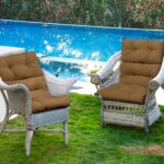 Costway Cuscino per sedia alta materiale in poliestere traspirante, Cuscini per sedia da patio con cinturini antiscivolo Marrone - immagine 4