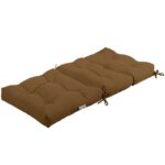 Costway Cuscino per sedia alta materiale in poliestere traspirante, Cuscini per sedia da patio con cinturini antiscivolo Marrone - immagine 6