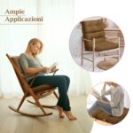 Costway Cuscino per sedia alta materiale in poliestere traspirante, Cuscini per sedia da patio con cinturini antiscivolo Marrone - immagine 9
