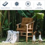 Costway Cuscino per sedia alta materiale in poliestere traspirante, Cuscini per sedia da patio con cinturini antiscivolo Marrone - immagine 11