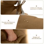 Costway Cuscino per sedia alta materiale in poliestere traspirante, Cuscini per sedia da patio con cinturini antiscivolo Marrone - immagine 8