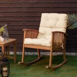 Costway Cuscino per sedia alta materiale in poliestere traspirante, Cuscini per sedia da patio con cinturini antiscivolo Beige - immagine 2