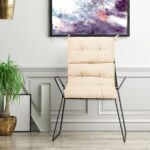 Costway Cuscino per sedia alta materiale in poliestere traspirante, Cuscini per sedia da patio con cinturini antiscivolo Beige - immagine 3