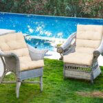 Costway Cuscino per sedia alta materiale in poliestere traspirante, Cuscini per sedia da patio con cinturini antiscivolo Beige - immagine 4