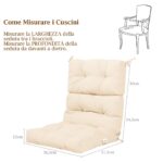 Costway Cuscino per sedia alta materiale in poliestere traspirante, Cuscini per sedia da patio con cinturini antiscivolo Beige - immagine 7