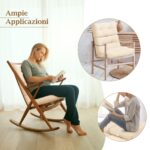 Costway Cuscino per sedia alta materiale in poliestere traspirante, Cuscini per sedia da patio con cinturini antiscivolo Beige - immagine 9