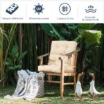Costway Cuscino per sedia alta materiale in poliestere traspirante, Cuscini per sedia da patio con cinturini antiscivolo Beige - immagine 11