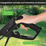 Costway Dissodatore elettrico e coltivatore, Mini coltivatore con maniglia pieghevole e ruote regolabili Verde - immagine 7