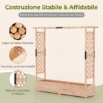 Costway Fioriera in legno con traliccio per piante rampicanti con fori di drenaggio e pannelli inferiori rimovibili, Letto orto rialzato da esterno - immagine 7
