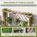 Costway Fioriera in legno con traliccio per piante rampicanti con fori di drenaggio e pannelli inferiori rimovibili, Letto orto rialzato da esterno - immagine 10