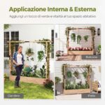Costway Fioriera in legno con traliccio per piante rampicanti con fori di drenaggio e pannelli inferiori rimovibili, Letto orto rialzato da esterno - immagine 11